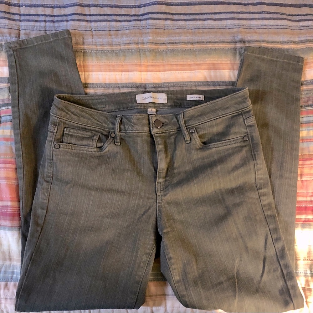 Calvin Klein Green Skinny Ankle Jeans